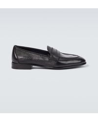 Brioni - Appia Grained Leather Penny Loafers - Lyst