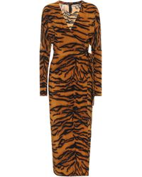 Norma Kamali Exklusiv bei Mytheresa – Bedrucktes Wickelkleid - Orange