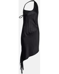 Courreges - Minikleid Undressed Aus Satin Mit Spitze - Lyst