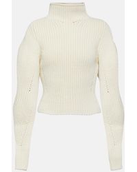 Alaïa - Ribbed-Knit Wool-Blend Sweater - Lyst