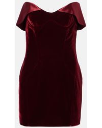 Mugler - Minikleid Aus Samt Mit Satin - Lyst