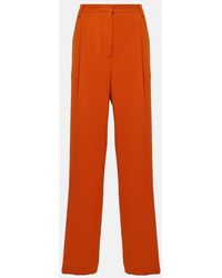 Dries Van Noten - High-Rise Crepe Straight Pants - Lyst