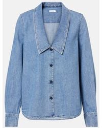 FRAME - Low Collar Denim Shirt - Lyst