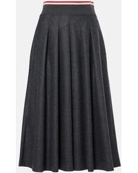 Brunello Cucinelli - Wool Midi Skirt - Lyst