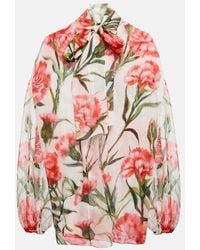 Dolce & Gabbana - Blusa de seda floral - Lyst