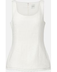 Posse - Effi Scalloped Linen Tank Top - Lyst
