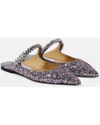Jimmy Choo - Bing Embellished Leather-trimmed Mules - Lyst