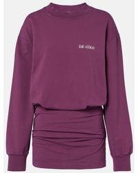 The Attico - Ruched Cotton-Blend Fleece Minidress - Lyst