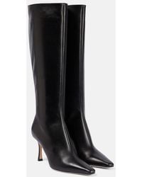 Jimmy Choo - Agathe 85 Point-toe Knee-high Leather Boots - Lyst