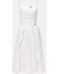 Vivienne Westwood - Sunday Draped Cotton And Silk Midi Dress - Lyst