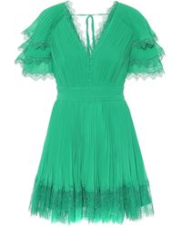 Self-Portrait Minikleid aus Chiffon - Grün