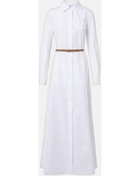 Max Mara - Adunco Belted Cotton Poplin Shirt Dress - Lyst