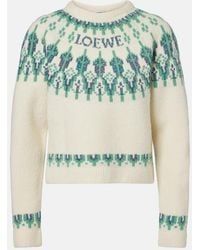 Loewe - Fair Isle Sequined Wool-Blend Sweater - Lyst