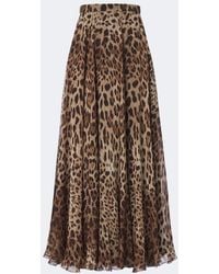 Dolce & Gabbana - Leopard-Print Silk Chiffon Maxi Skirt - Lyst