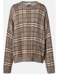 Brunello Cucinelli - Checked Sequined Sweater - Lyst