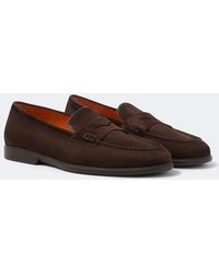 Santoni - Milo Suede Penny Loafers - Lyst