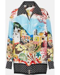 Dolce & Gabbana - Camisa Capri de saten de seda estampada - Lyst