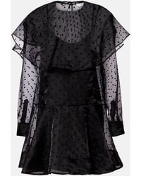 Ganni - Polka-Dot Organza Minidress - Lyst