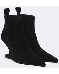 Rick Owens - Cantilever Suede Wedge Boots - Lyst
