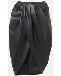 Stella McCartney - Draped Faux Leather Midi Skirt - Lyst
