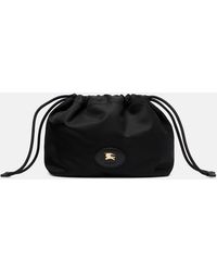 Burberry - Reversible Leather-Trimmed Pouch - Lyst