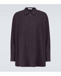 The Row Lukre Long-sleeved Silk Shirt - Brown