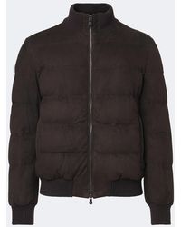 Fedeli - Chaqueta Bomber De Ante Acolchada - Lyst