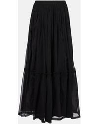 Saint Laurent - Jupe Longue En Soie - Lyst