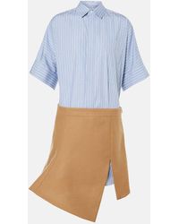 Sacai - Melton Cotton Poplin And Wool Minidress - Lyst