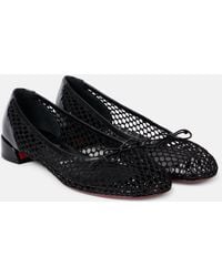 Christian Louboutin - Sweetie Jane Mesh & Patent Ballerina Flat - Lyst