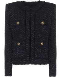 Balmain Veste en tweed de coton mélangé - Noir