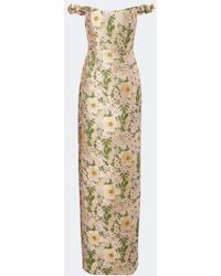 Markarian - Off-Shoulder Floral Brocade Gown - Lyst