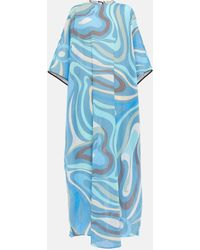 Emilio Pucci - Printed Cotton Kaftan Maxi Dress - Lyst