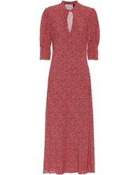 RIXO London Bedrucktes Midikleid Isabella - Pink