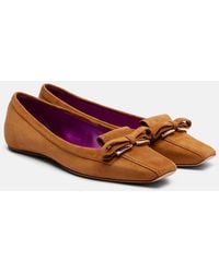 Roger Vivier - Virgule Suede Ballet Flats - Lyst