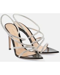 Gianvito Rossi - Crystal Ettie Leather Sandals - Lyst