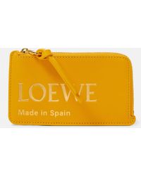 Loewe - Logo-embossed Leather Card Case - Lyst