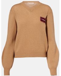 Marni - Cashmere Knit Sweater With V-Neckline - Lyst