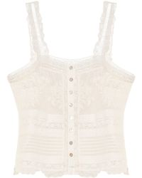 LoveShackFancy Sully Cotton-lace Top - White