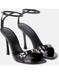 Givenchy - Stitch Embellished Leather Sandals - Lyst