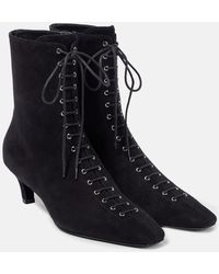 TOTEME - Suede Lace-Up Ankle Boots - Lyst
