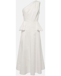 Roland Mouret - One-Shoulder Cotton Poplin Midi Dress - Lyst