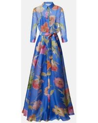 Carolina Herrera - Floral Silk Organza Gown - Lyst