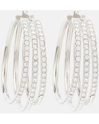 AMINA MUADDI - Vittoria Crystal-Embellished Hoop Earrings - Lyst