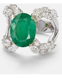 YEPREM - Reign Supreme 18Kt And Ring With Emerald And Diamonds - Lyst