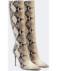 Paris Texas - Vera Snake-Effect Leather Knee-High Boots - Lyst