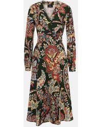 Etro - Printed Wrap Dress - Lyst