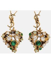Saint Laurent - Cassandre Embellished Drop Earrings - Lyst