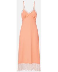 Simone Rocha - Lace-Trimmed Crepe De Chine Slip Dress - Lyst