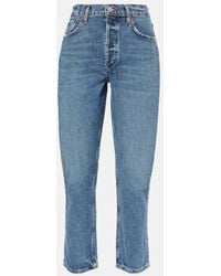 Agolde - Riley High-Rise Cropped Straight Jeans - Lyst